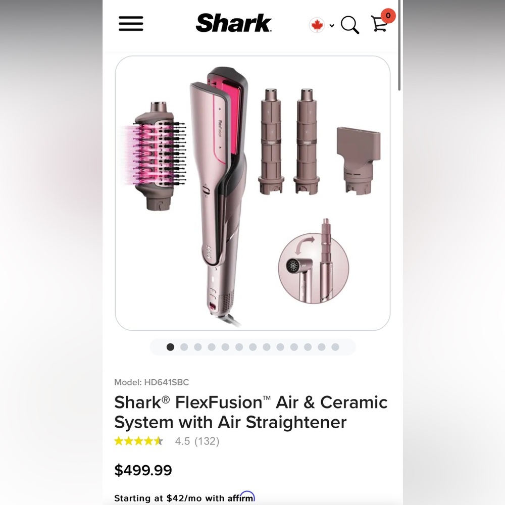 Shark FlexFusion Air & Ceramic Hair Styler with finishing tool